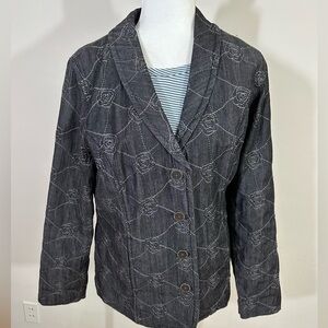D& Co sz Md jacket, blazer in a grayish color with top stitching on the jacket